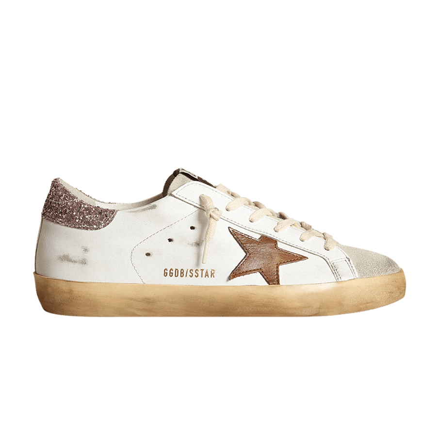 Фото № 1 с приближением к товару «‎Golden Goose Women's Superstar White Tan Pink Glitter»