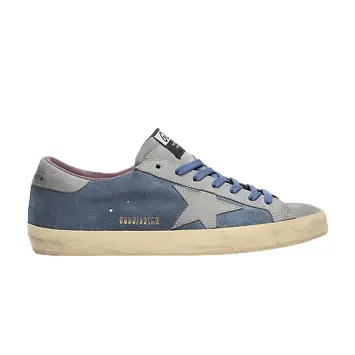 Golden Goose Super Star Suede And Nabuk Upper Blue Denim Silver Blue - 1