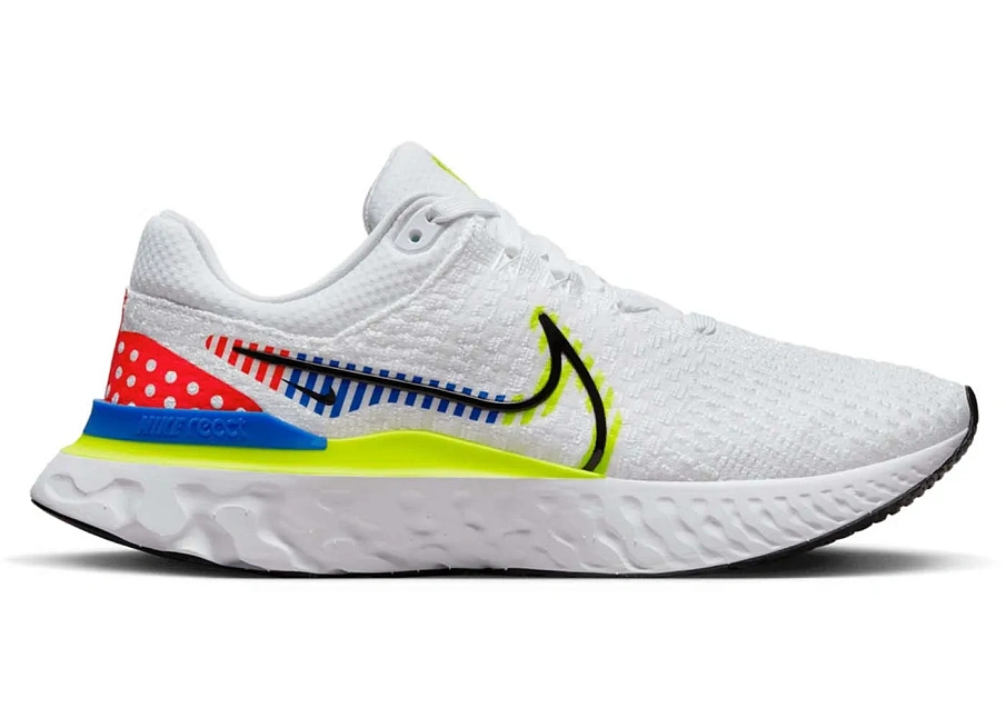 Фото № 1 с приближением к товару «‎Nike React Infinity Run Flyknit 3 Premium White Volt Racer Blue»