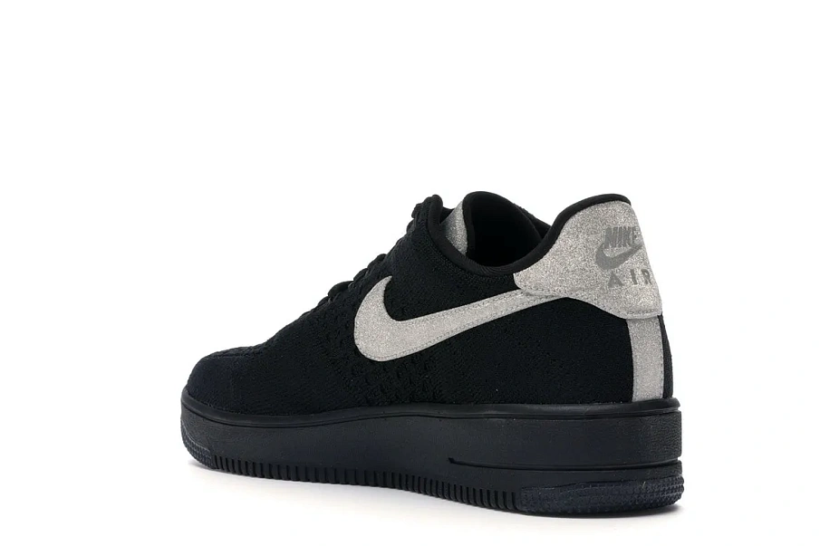 Фото № 6 с приближением к товару «‎Nike Air Force 1 Flyknit Low Black Metallic Silver»