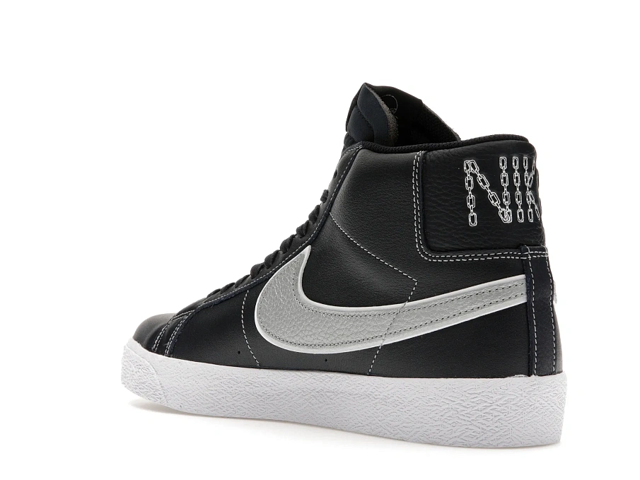 Фото № 6 с приближением к товару «‎Nike SB Zoom Blazer Mid Mason Silva Dark Obsidian Metallic Silver»