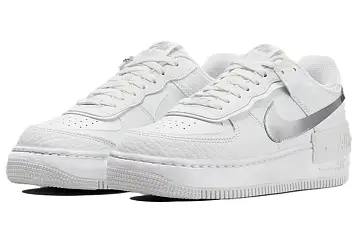 Nike Air Force 1 Shadow Low-Top Sneakers WhiteSilver - 4