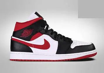 Air Jordan 1 Mid "Metallic Red" WhiteBlackRed - 1
