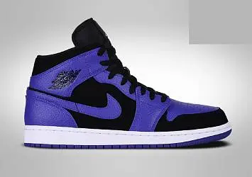 Nike Air Jordan 1 Mid Black Dark Concord - 1