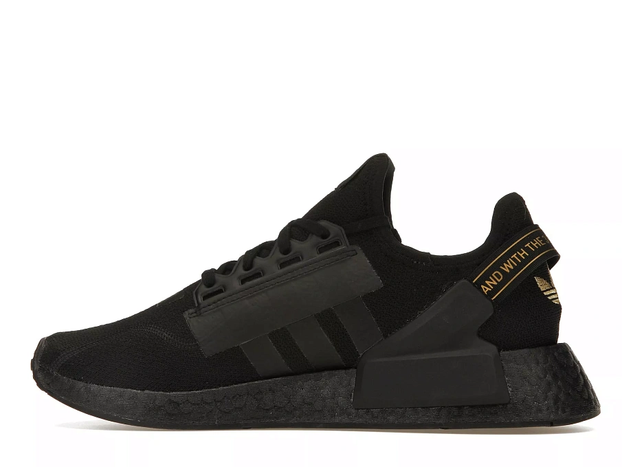 Фото № 6 с приближением к товару «‎adidas NMD R1 V2 Black Gold Metallic»