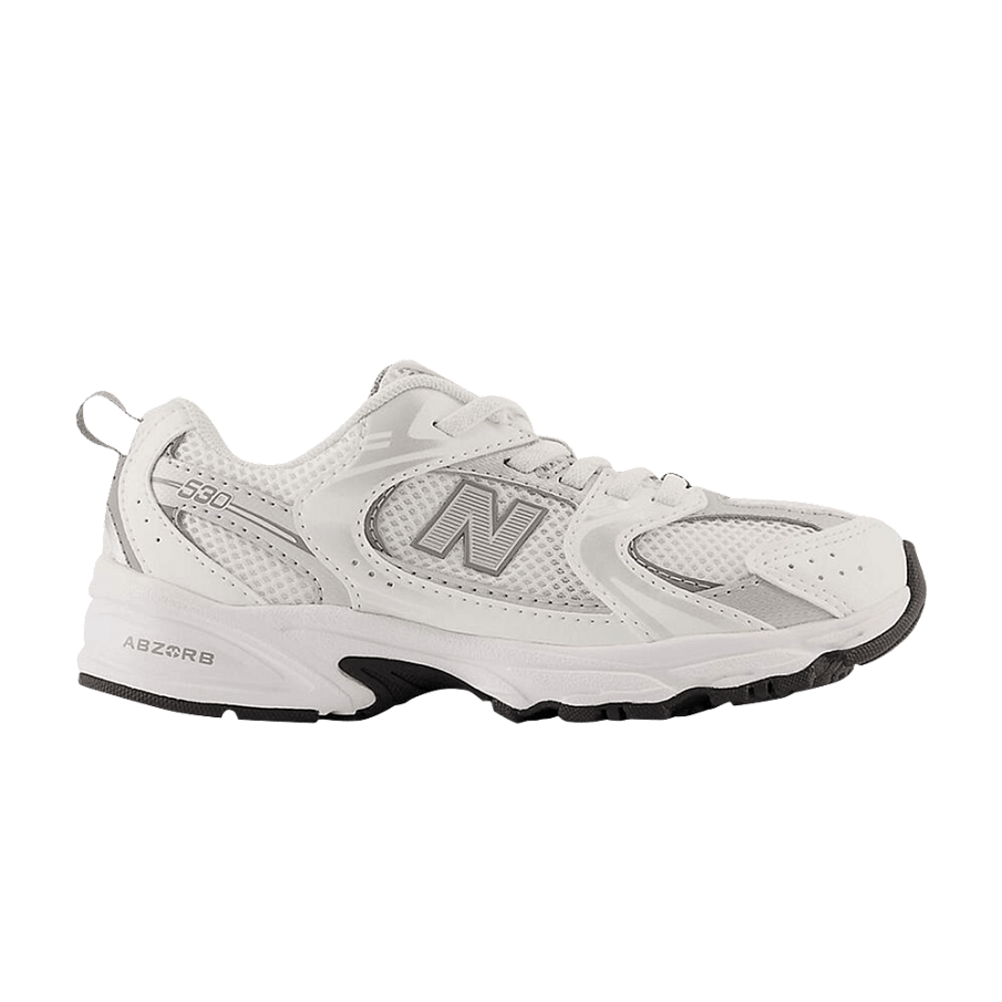 Фото № 1 с приближением к товару «‎New Balance 530 Little Kid Wide White Silver»