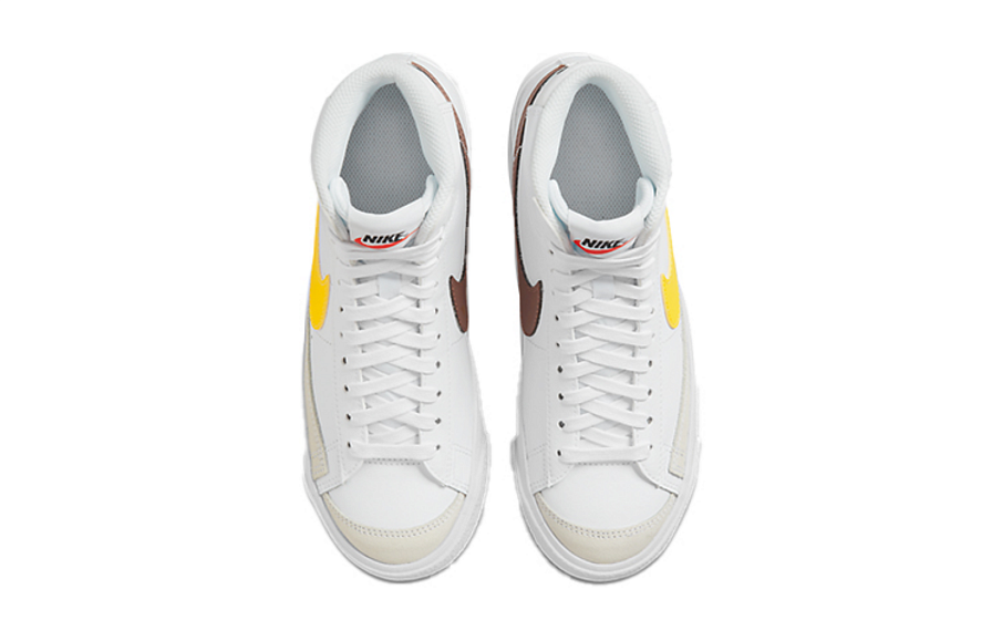 Фото № 4 с приближением к товару «‎Nike Blazer Mid '77 (GS) Mid-Top Sneakers WhiteYellowBrown»
