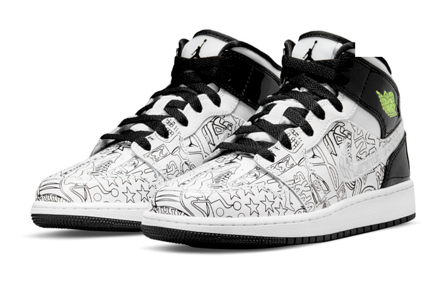 Фото № 3 с приближением к товару «‎Nike Air Jordan 1 Mid SE GS Basketball Shoes DIY»