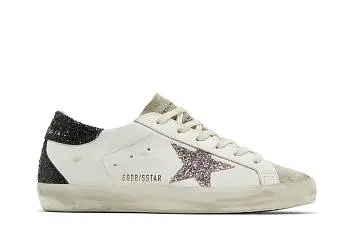 Golden Goose Women's Superstar White Mauve Pink Glitter - 2