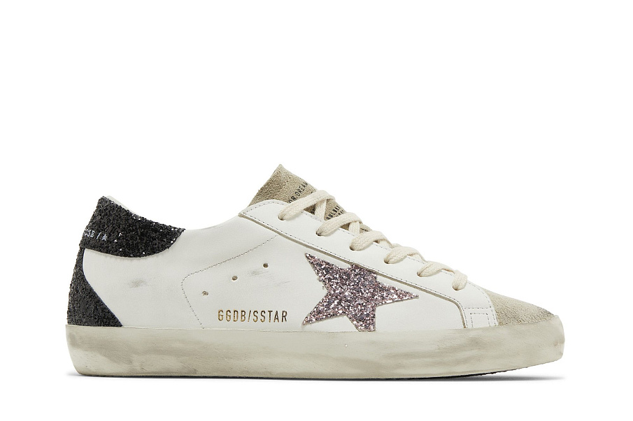 Фото № 2 с приближением к товару «‎Golden Goose Women's Superstar White Mauve Pink Glitter»