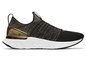 Nike React Phantom Run Flyknit Premium Black Metallic Gold (CZ4830-001)