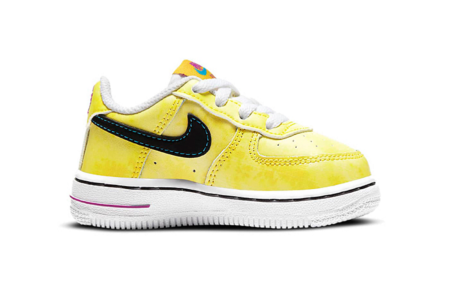 Фото № 2 с приближением к товару «‎"(TD) Nike Force 1 LV8 3 Peace Love and Basketball WhiteYellowBlue"»