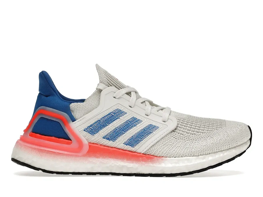 Фото № 1 с приближением к товару «‎adidas Ultra Boost 20 White Glory Blue Solar Red»