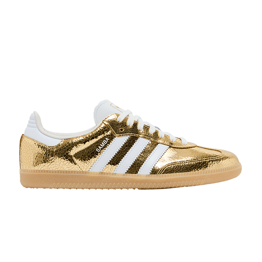 Фото № 1 с приближением к товару «‎adidas Women's Samba OG Cracked Metallic Pack - Gold»