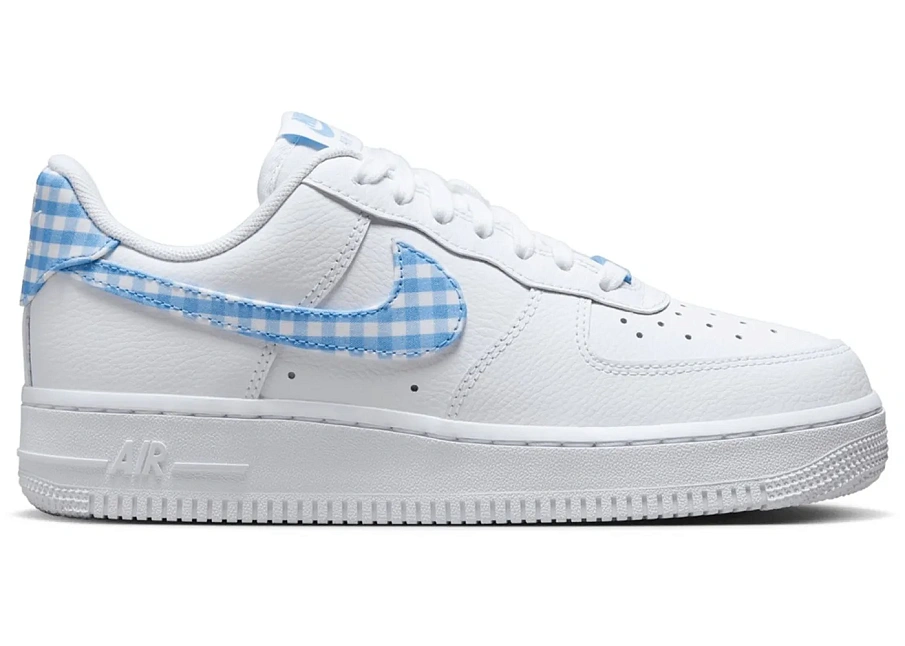 Фото № 1 с приближением к товару «‎Nike Air Force 1 Low 07 Essential White University Blue Gingham»