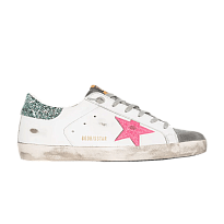 Фото № 1 с приближением к товару «‎Golden Goose Women's Superstar White Aquamarine Glitter»