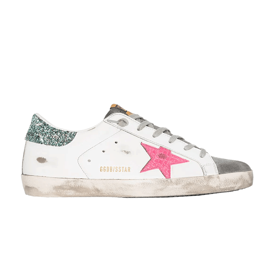 Фото № 1 с приближением к товару «‎Golden Goose Women's Superstar White Aquamarine Glitter»