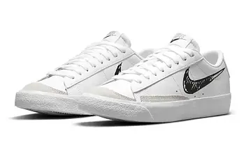 Nike Blazer Low '77 GS 'Sketch - White Black' (DM7819-100) - 3