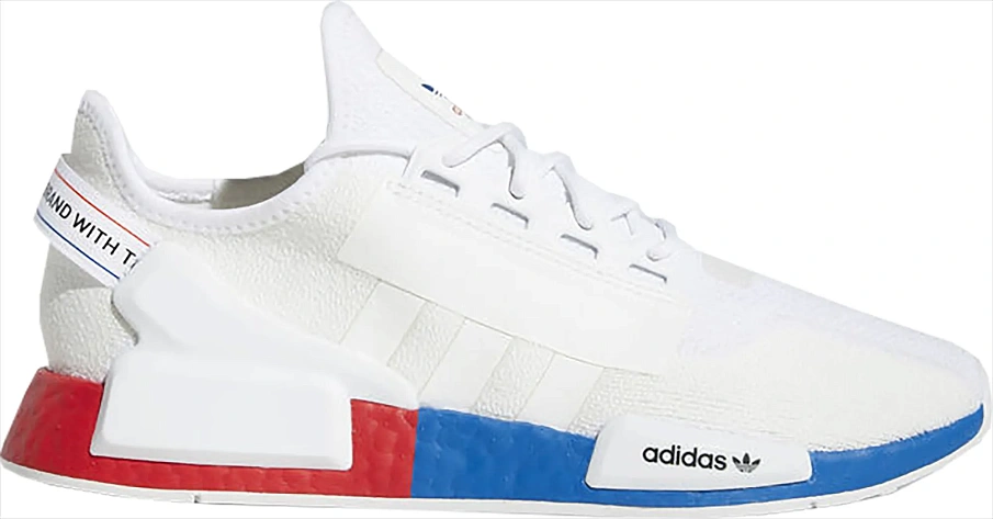Фото № 1 с приближением к товару «‎adidas NMD R1 White Red Blue»