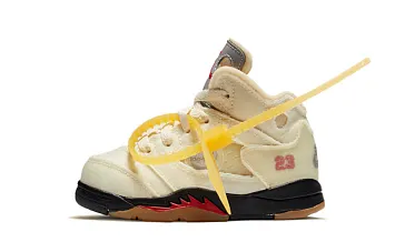 Off-White x Air Jordan 5 "Sail" SP (TD) White - 1