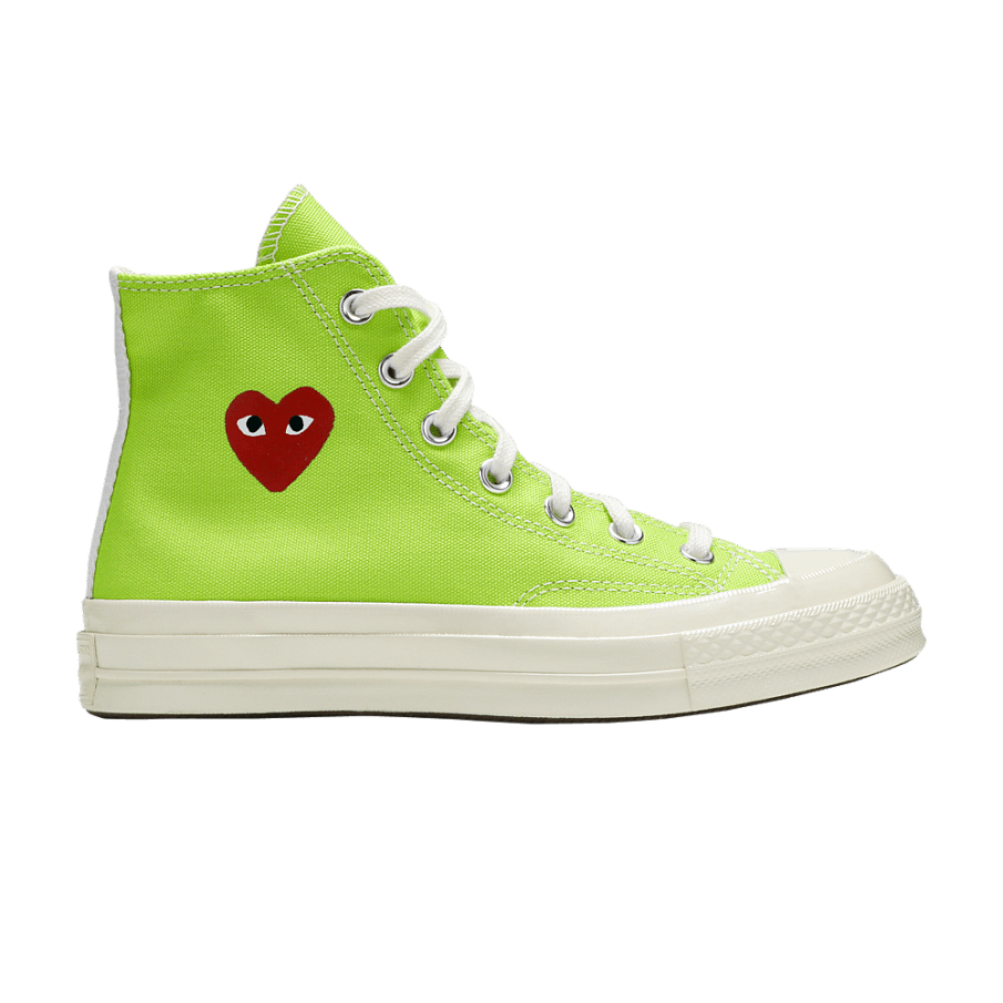 Фото № 1 с приближением к товару «‎Comme des Garçons PLAY x Converse Chuck 70 High Bright Green»