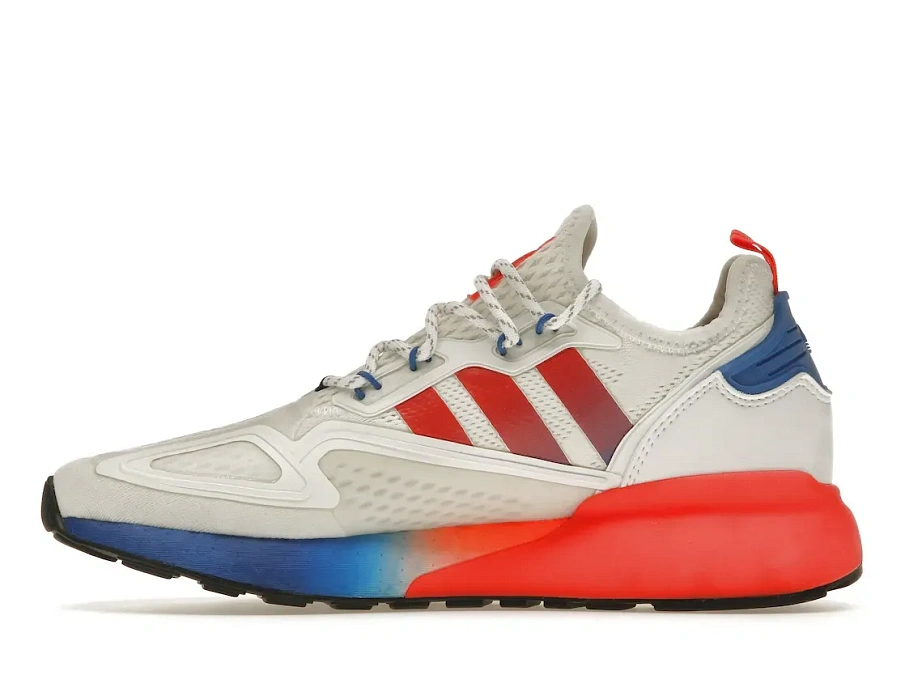 Фото № 3 с приближением к товару «‎adidas ZX 2K Boost White Solar Red Blue»