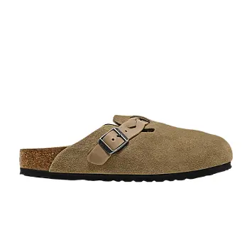 Birkenstock Boston Braided Suede Leather Narrow Taupe - 1