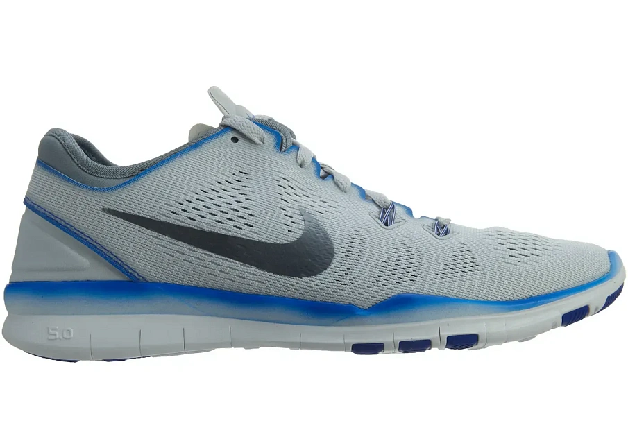 Фото № 1 с приближением к товару «‎Nike Free 5.0 Tr Fit 5 Mtlc Pure Platinum Metallic Cool Grey-Racer Blue-White »