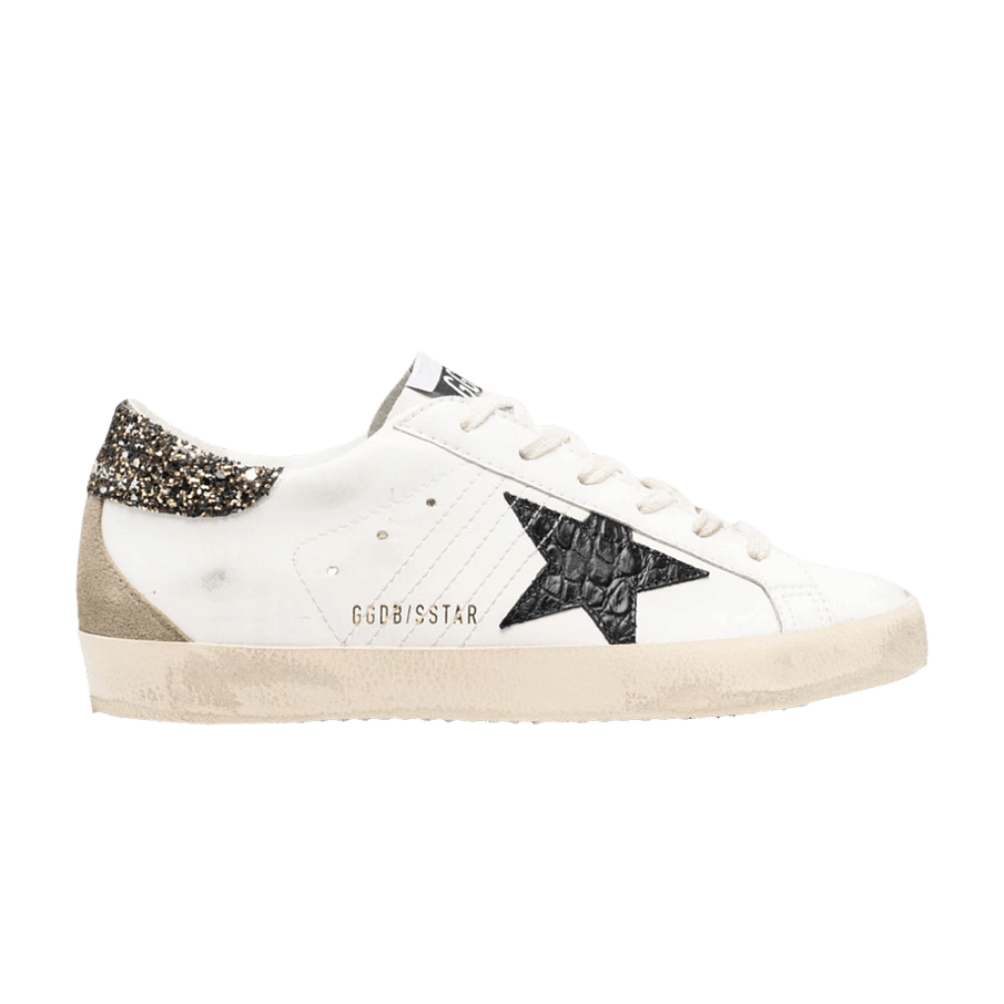 Фото № 1 с приближением к товару «‎Golden Goose Women's Superstar White Black Croc Glitter»