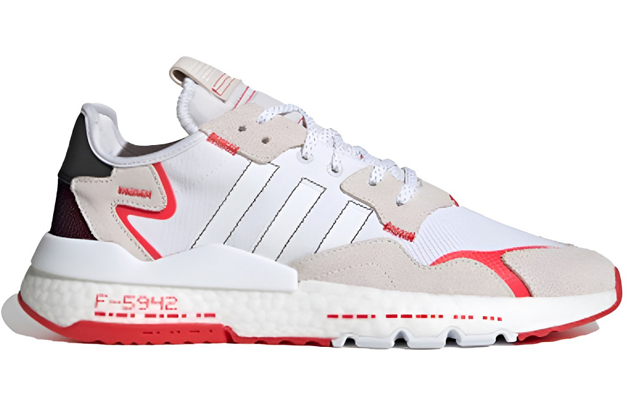 Фото № 2 с приближением к товару «‎ adidas originals Nite Jogger Sports Casual Shoes WhiteGreyRed»