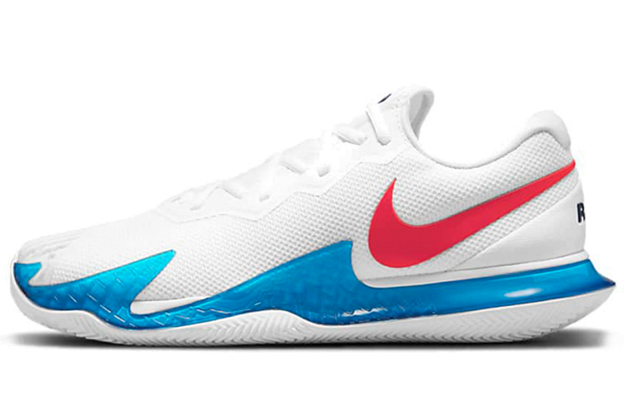 Фото № 1 с приближением к товару «‎NikeCourt Air Zoom Vapor Cage 4 Rafa Tennis Shoes WhiteBlueRed»