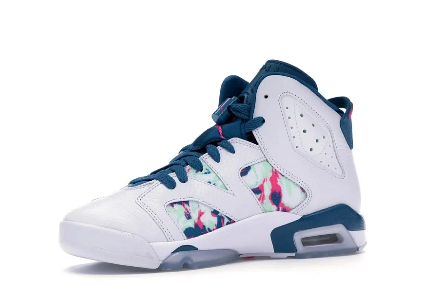 Фото № 4 с приближением к товару «‎Jordan 6 Retro White Laser Fuchsia Green Abyss »