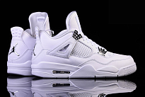 Фото № 1 с приближением к товару «‎Air Jordan 4 Retro Pure Money (2017) Vintage Basketball Shoes White Metallic Silver Pure Platinum»