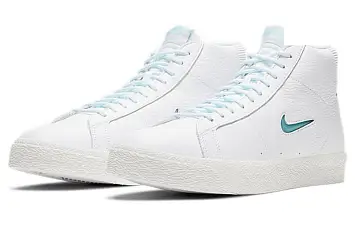 Nike Sb Zoom Blazer Mid Premium Skate Shoes White Glacier Ice - 3
