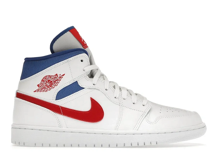 Фото № 1 с приближением к товару «‎Jordan 1 Mid White Red Royal »