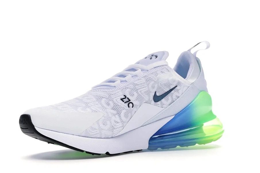 Фото № 3 с приближением к товару «‎Nike Air Max 270 White Lime Blast Photo Blue»