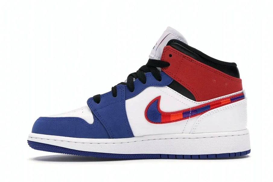 Фото № 3 с приближением к товару «‎Jordan 1 Mid Rush Blue University Red »