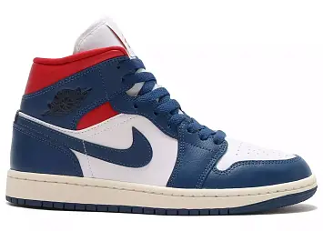 Jordan 1 Mid French Blue Gym Red 
