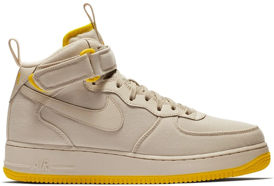 Фото № 1 с приближением к товару «‎Nike Air Force 1 Mid Canvas Desert Sand Vivid Sulfur»
