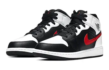 Nike Air Jordan 1 Mid (GS) BlackWhiteRed - 4