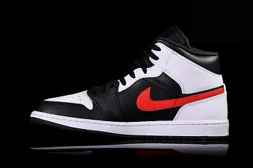 Air Jordan 1 Mid BlackWhiteRed - 1