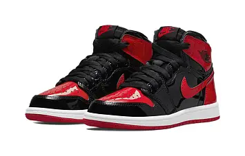 (BP) Air Jordan 1 Retro High OG "Patent Bred" Basketball Shoes BlackRed - 5