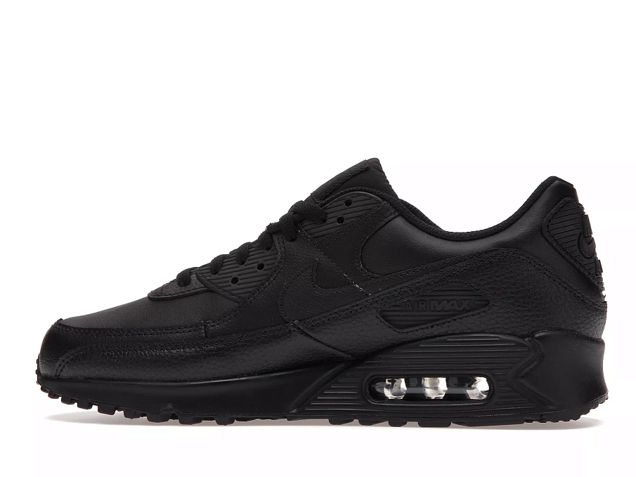 Фото № 3 с приближением к товару «‎Nike Air Max 90 Leather Triple Black (2020)»