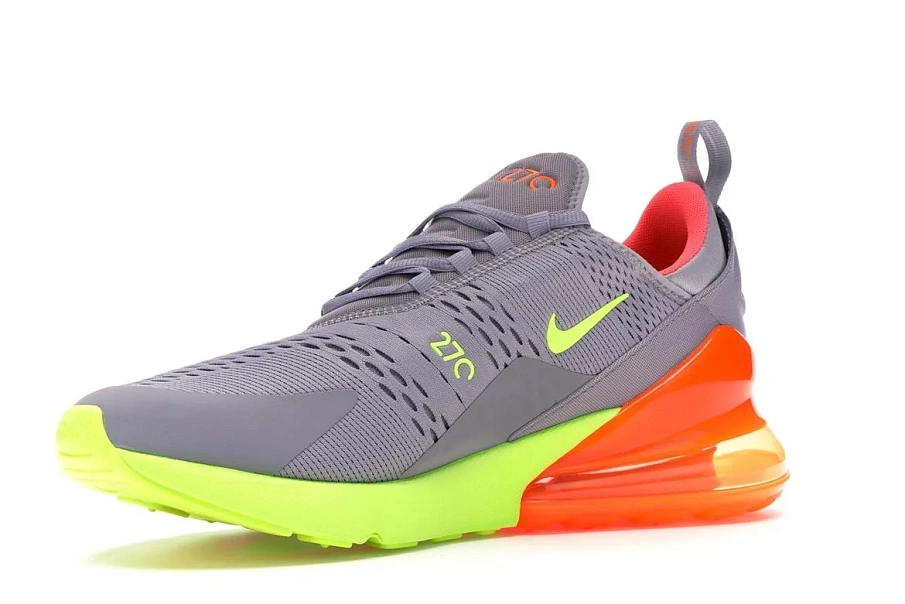 Фото № 2 с приближением к товару «‎Nike Air Max 270 Grey Volt Orange»