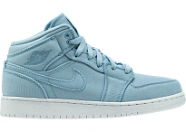 Фото № 1 с приближением к товару «‎Jordan 1 Mid Canvas Ice Blue »