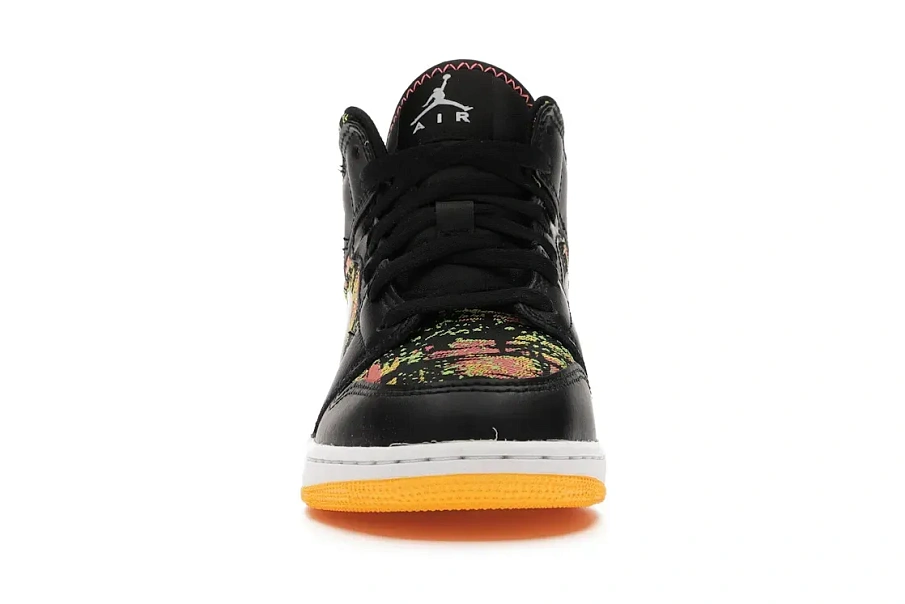 Фото № 2 с приближением к товару «‎Jordan 1 Mid Black Laser Orange Bright Melon »