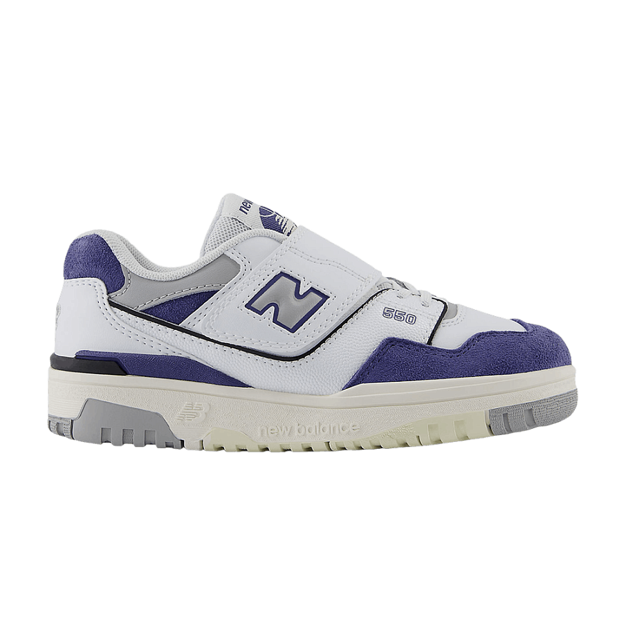 Фото № 1 с приближением к товару «‎New Balance 550 Hook & Loop Little Kid White Raincloud Indigo»