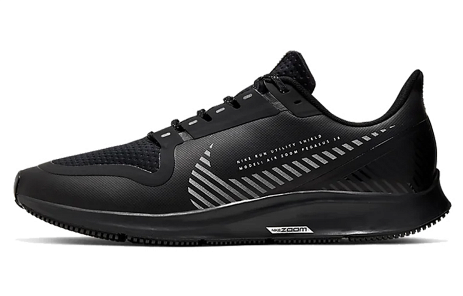 Фото № 1 с приближением к товару «‎Nike Air Zoom Pegasus 36 Shield Running Shoes Black Silver»
