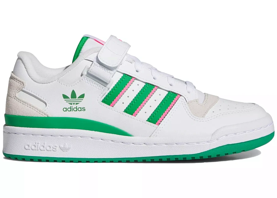 Фото № 1 с приближением к товару «‎adidas Forum Low White Green Lucid Pink »