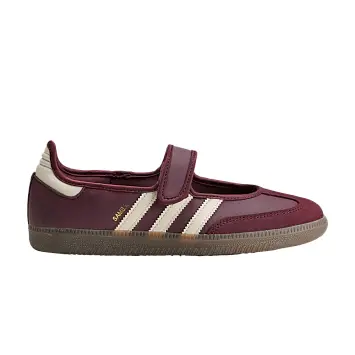 adidas Women's Samba Mary Jane Maroon Cream White Gold Metallic - 1